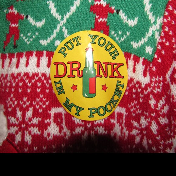Best Christmas Sweater Ever! Size M, Santa Golfs, "Put your drink in my pocket" - Picture 4 of 7